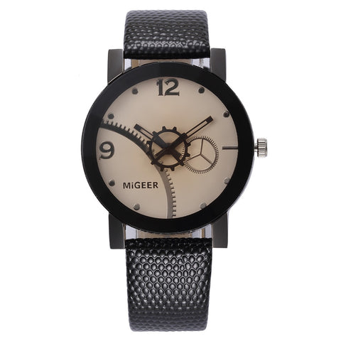 Retro Design Leather Strap Business Wrist Watch Men