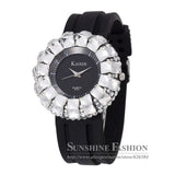 New Fashion Silicone Full Diamond Quartz Wristwatch