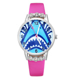 Cute pretty shark Crystal style Children Watch
