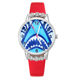 Cute pretty shark Crystal style Children Watch