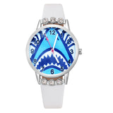 Cute pretty shark Crystal style Children Watch