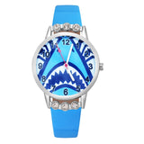 Cute pretty shark Crystal style Children Watch